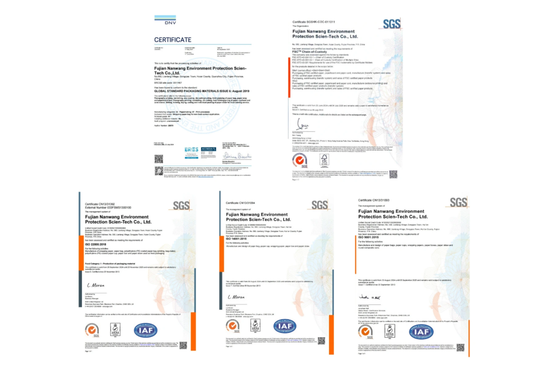 Certification of Paper packaging Products